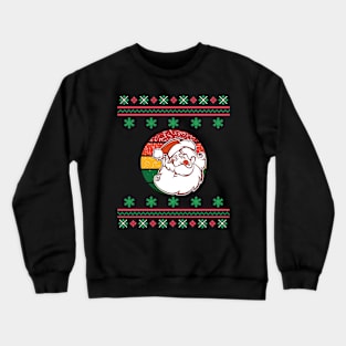 Santa Face Faux Ugly Christmas Sweater Funny Holiday Design Crewneck Sweatshirt
